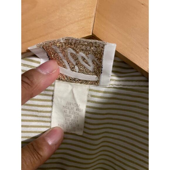 Vintage Tia Designs Shirt Womens Medium Stripe Embroidered Safari Animals USA - Picture 4 of 8